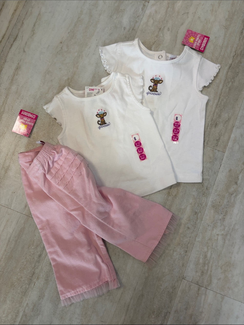NWT Vintage Gymboree Princess Dog Outfit Set 6-12M & 18-24M Top Grow With Me